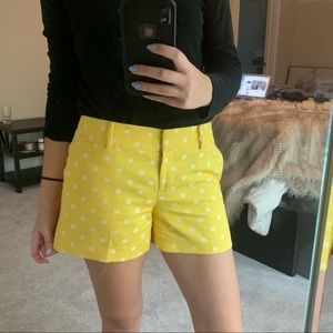 Ann Taylor Yellow and white polka dot shorts